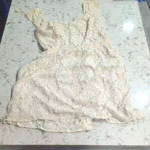American Eagle Outfitters Cream Lace Mini Dress
